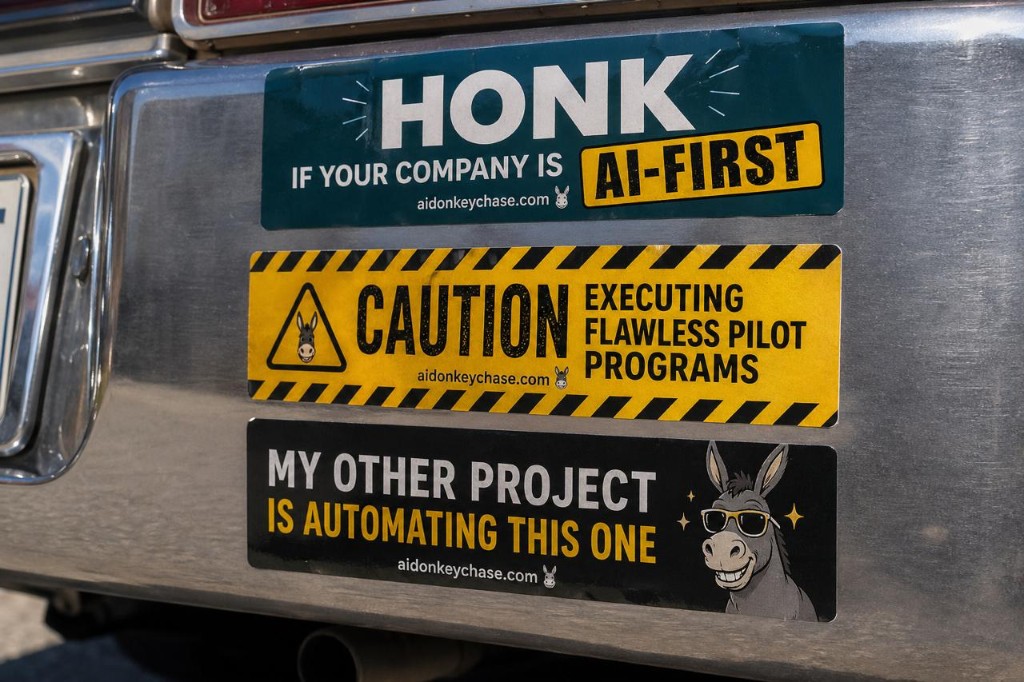 Photoreal bumper stickers satirical slogans